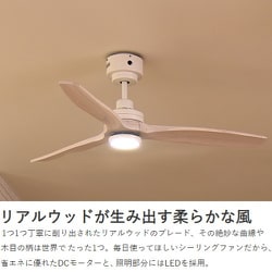 Modern Collection LED シーリングファン DCモーター REAL wood