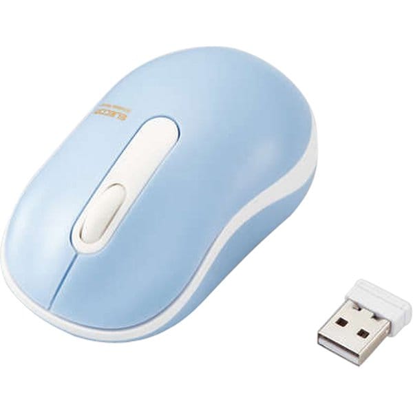 ワイヤレスマウス 無線（2.4GHz）接続 静音 3ボタン 光学式 小型 軽量 左右対称 重さ47.5g 抗菌 Windows 11/Mac対応 ライトブルー M-DY10DRSKBUL