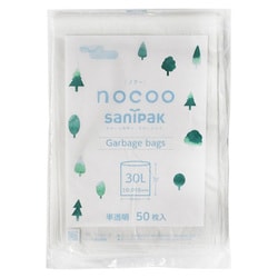 ゴミ袋 nocoo 半透明 30L ワイド シャカシャカ素材 50枚入 55×70cm 厚さ0.015mm CN35