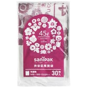 ゴミ袋 nocoo 半透明 45L 容量表記入り 花柄 シャカシャカ素材 30枚入 65×80cm 厚さ0.020mm CT53