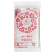 ゴミ袋 nocoo 半透明 70L 容量表記入り コンパクト 花柄 シャカシャカ素材 10枚入 80×90cm 厚さ0.025mm CT7C