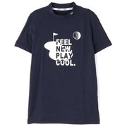 622-1168001-120-M [ゴルフウェア レディース 半袖 モックネックシャツ Mサイズ ネイビー]