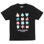22843137 あつまれどうぶつの森 Tシャツ アイコン ブラック Sサイズ [キャラクターグッズ]