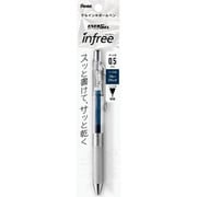 ゲルインキボールペン ENERGEL infree(エナージェル インフリー) 0.5mm ノック式 インク色:ブルーブラック 本体色:クリア ニードルチップ 速乾 パック入り XBLN75TL-CA