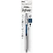 ゲルインキボールペン ENERGEL infree(エナージェル インフリー) 0.7mm ノック式 インク色:ブルーブラック 本体色:クリア 砲弾チップ 速乾 パック入り XBL77TL-CA