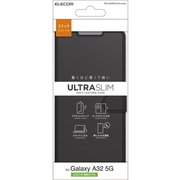 Galaxy A32 5G/レザーケース/手帳型/UltraSlim/薄型/磁石付き/ステッチ/ブラック PM-G208PLFU2BK