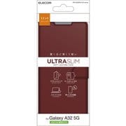 Galaxy A32 5G/レザーケース/手帳型/UltraSlim/薄型/磁石付き/ステッチ/レッド PM-G208PLFU2RD