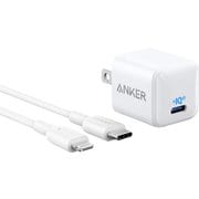 USB急速充電器 Anker PowerPort III Nano 20W with USB-C & ライトニングケーブル（1.8m） PowerIQ 3.0（Gen2）搭載 USB PD（パワーデリバリー）対応 20W USB-C×1ポート ホワイト B2633123