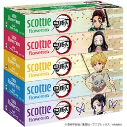 60箱セッ 鬼滅の刃 スコッティ ティシューフラワー 5箱×１２セット 日本製紙クレシアより「スコッティ ティシュー フラワーボックス