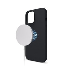 EL_ILLCSSCMS_BK [iPhone 12 Pro Max対応 マグネット搭載シリコンケース MagSafe対応 SILICONE CASE ブラック]