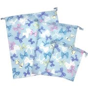 6611401-006-05-4 [OrangeBonbon MilkyRibbon 子供 巾着3点セット フリーサイズ ブルー]