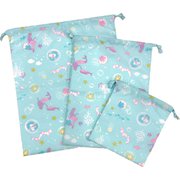 6611402-006-05-3 [OrangeBonbon マーメイド 子供 巾着3点セット フリーサイズ ブルー]