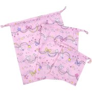 8611403-006-06-7 [OrangeBonbon キラキラガーランド 子供 巾着3点セット フリーサイズ ピンク]