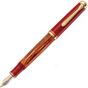 スーベレーン M600 トータスシェルレッド 万年筆 F(細字) 吸入式 限定 M600TortoiseshellRedF