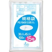 ポリバック規格袋 15号 0.025mm 透明100P L025-15