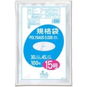 ポリバッグ 規格袋 15号 約縦45cm×横30cm×厚さ0.025mm 100枚 透明 L025-15