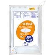 ポリバッグひも付規格袋 14号 0.03mm 透明 100P LR03-14