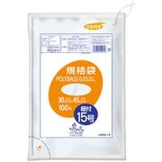 ポリバッグひも付規格袋 15号 0.03mm 透明 100P LR03-15