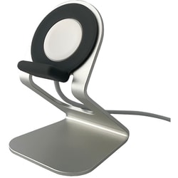 PHDWSDMTL-SV [Apple Watch 1/2/3/4/5/6/SE 全シリーズ対応 スタンド アルミ製 Apple Watch STAND 純正充電ケーブルスタンド対応 AHAメタルスタンド シルバー]