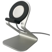 PHDWSDMTL-SV [Apple Watch 1/2/3/4/5/6/SE 全シリーズ対応 スタンド アルミ製 Apple Watch STAND 純正充電ケーブルスタンド対応 AHAメタルスタンド シルバー]