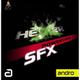 112295 [アンドロ 卓球ラバー ヘキサーパワーグリップ SFX 黒 1.9]
