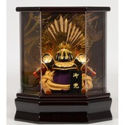 五月人形 5号兜 コンパクト 六角 アクリルケース 豊臣秀吉 bi-5-toyo