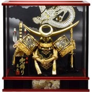 兜飾り 兜ケース飾り ガラスケース コンパクト 上杉兜 Koei-545-上杉