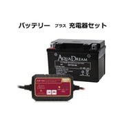 AQUA DREAMオートバイ用MFバッテリー ADTX9-BS と AQUA DREAM全自動マイコン制御バッテリーパルス充電器 AQP-200 セット