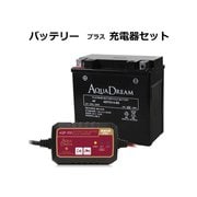 AQUA DREAMオートバイ用MFバッテリー ADTX14-BS と AQUA DREAM全自動マイコン制御バッテリーパルス充電器 AQP-200 セット