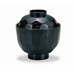 山中塗 亀甲小吸椀 黒内朱