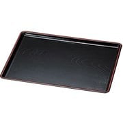 長角盆 黒渕朱 42cm