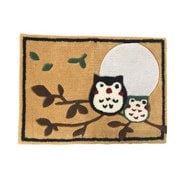 フック織フクロウ柄玄関マット 50×70cm FLa24283