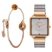 腕時計 レディース 木製バンド LEIA ROSEGOLD PEARL ブレスレット付き 9818234
