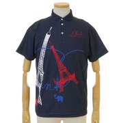 CL5KTG57 XL NVY [エッフェル塔プリントポロ メンズ XLサイズ ネイビー]