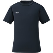 32MA149009 [ナビドライTシャツ（半袖・丸首） キッズ用ウェア 160 ブラック×ホワイト]
