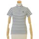 FD5KUG08 [panel striped polo shirt レディース L WHT]