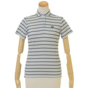FD5KUG08 [panel striped polo shirt レディース L WHT]