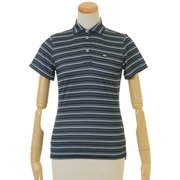 FD5KUG08 [panel striped polo shirt レディース L NVY]