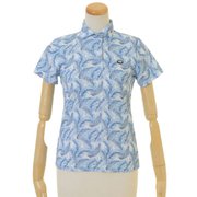 FD5KUG22 S SAX [lightest flower print polo shirt レディース Sサイズ サックス]