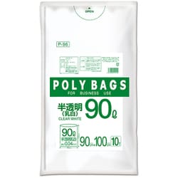 ポリバッグビジネス 90L 0.04mm 乳白半透明 10P P-96