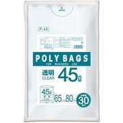 ポリバッグビジネス ゴミ袋 45L 約縦80cm×横65cm×厚さ0.03mm 30枚 透明 P-48