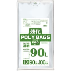 強化ポリバッグネオ 90L 0.03mm 透明 10P KP-N90-10