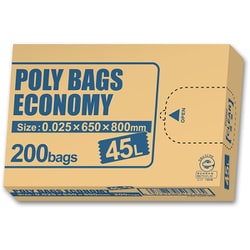 ポリバッグエコノミーBOX 45L 0.025mm 透明 200P PBE-N45-200