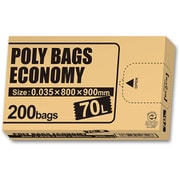 ポリバッグエコノミーBOX 70L 0.035mm 黒 200P PBE-K70-200