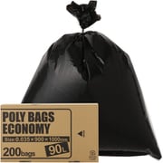 ポリバッグエコノミー BOX 90L 約縦100cm×横90cm×厚さ0.035mm 200枚 黒 PBE-K90-200