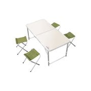 折りたたみ式アウトドアテーブル120cm ＆チェア付き [アウトドア テーブル チェアセット]