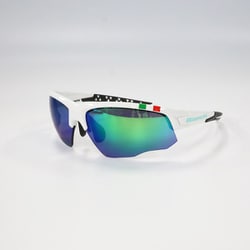 ビアンキサングラス ハーフリム ホワイト×チェレステ×チェレステミラー