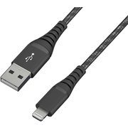 高耐久 充電&データ送信 USBケーブル USB-A to Lightning 1m ブラック ICAL-C10-B