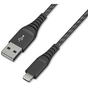 高耐久 充電&データ送信 USBケーブル USB-A to Lightning 2m ブラック ICAL-C20-B