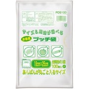 台所用ポリ袋 プッチ袋 小 お徳用 約縦25cm×横18cm×厚さ0.01mm 100枚 半透明 PDS100